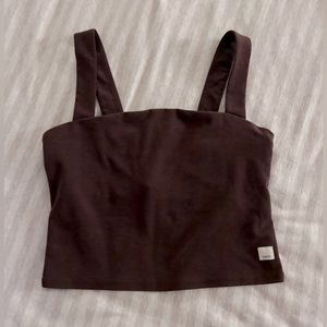 Vuori Elevation Square Neck Crop Tank Maroon